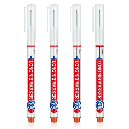 4Pcs/Set 20mm Deep Hole Long Nib Head Markers For Metal Perforating Pen Waterproof Bathroom Woodworking Decoration Multi-Purpose