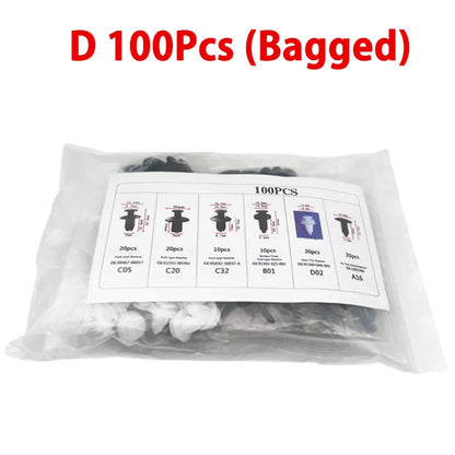 50-101PCS Auto Fastener Clips Kit Multi-Size Retainers For Car Fender Bumper Used For Auto Garage And Assembly