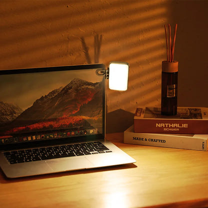 Mini luz portátil para selfies, recargable, con clip para teléfono móvil y ordenador.