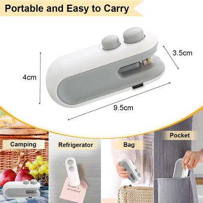 Mini Selladora de Bolsas Térmica, Selladora de Bolsas de Plástico Portátil, Selladora de Bolsas de Plástico Manual