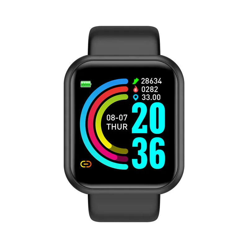 Reloj inteligente para hombres y mujeres, Control de música, Bluetooth, calorías, Monitor de Fitness, reloj inteligente, rastreador de carrera, pulsera deportiva para Android IOS