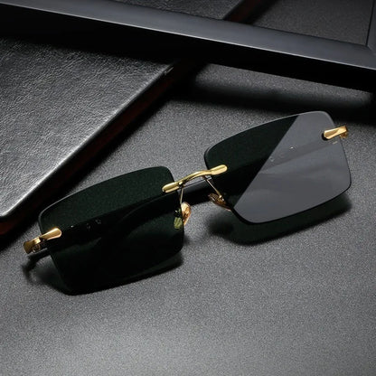 lentes de corte sin marco, diseñador de marca, a la moda