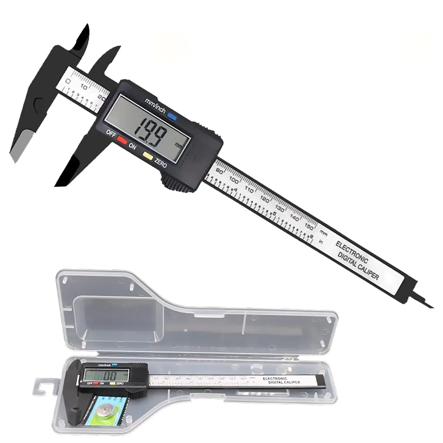 Calibrador digital electrónico, conversión de pulgadas y milímetros, pantalla LCD, herramienta de medición de calibrador de 0-6 pulgadas, apagado automático