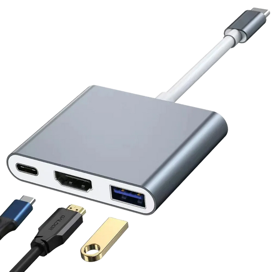 Hub USB-C 3 en 1: tipo-c 3 en 1 PD100W+HDMI(4K/30Hz)+USB3.0
