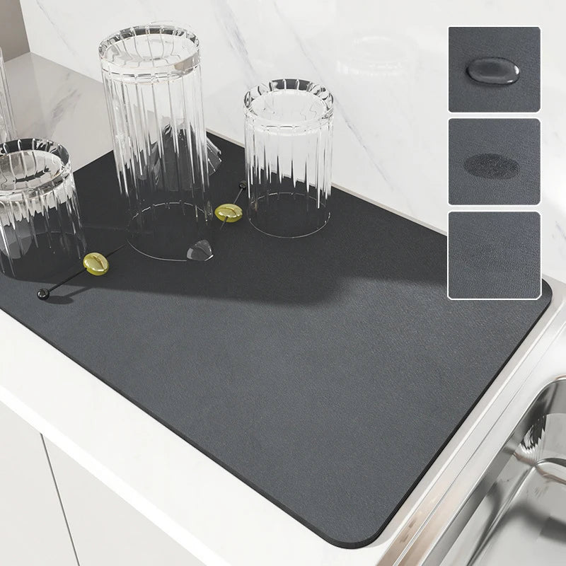 Tapete Absorbente Grande para Cocina, Antideslizante, para Secar Platos, de Secado Rápido, para Baño, para Vajilla