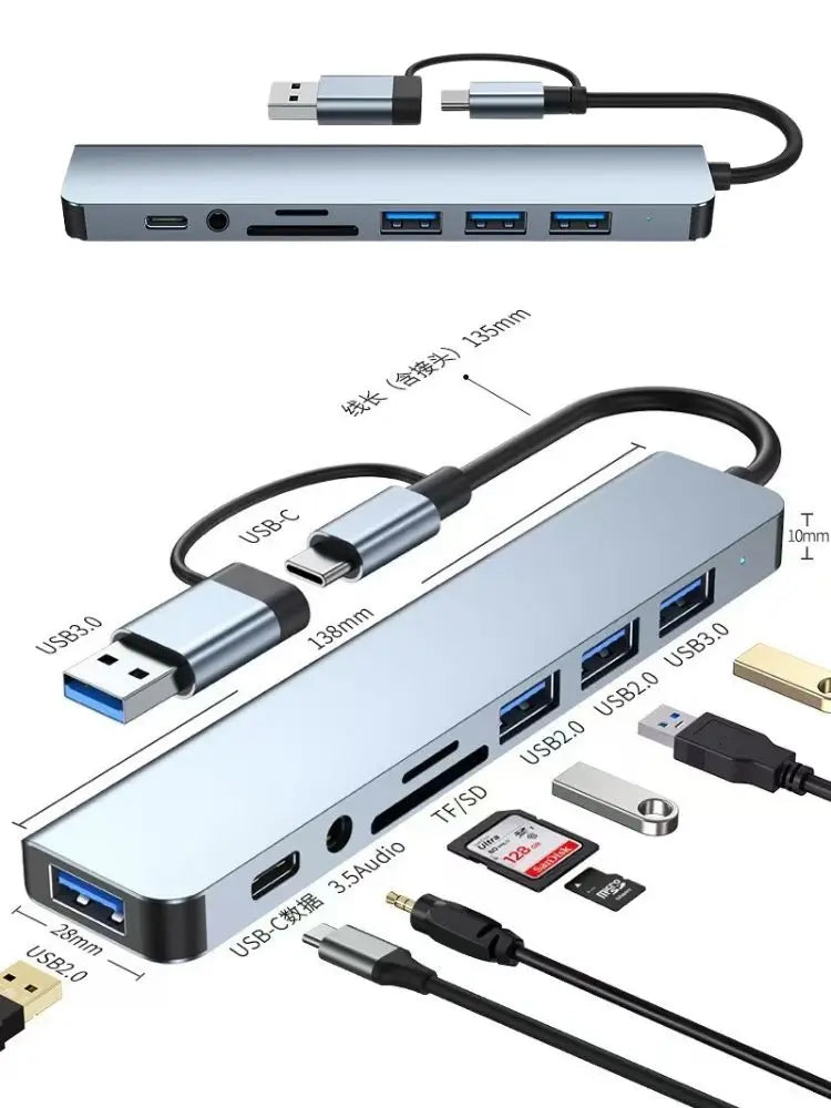 Hub USB-C 3 en 1: tipo-c 3 en 1 PD100W+HDMI(4K/30Hz)+USB3.0
