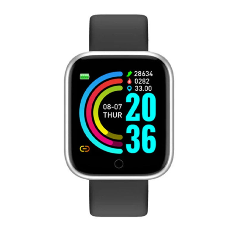 Reloj inteligente para hombres y mujeres, Control de música, Bluetooth, calorías, Monitor de Fitness, reloj inteligente, rastreador de carrera, pulsera deportiva para Android IOS