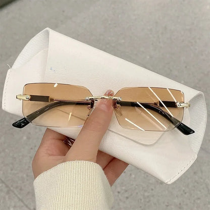 lentes de corte sin marco, diseñador de marca, a la moda