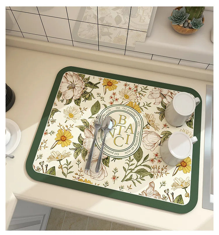 Tapete Absorbente Grande para Cocina, Antideslizante, para Secar Platos, de Secado Rápido, para Baño, para Vajilla
