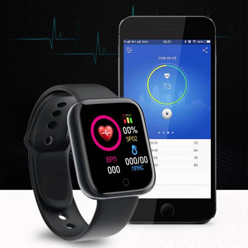 Reloj inteligente deportivo para hombre y mujer, pulsera con reproductor de Control de música conectado, Monitor de sueño y paso de Fitness, reloj despertador Y68 D20