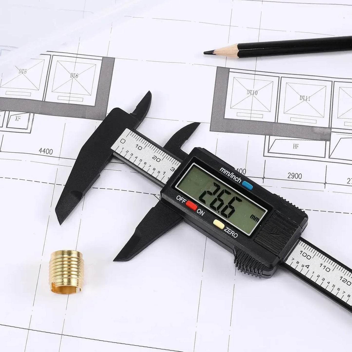 Calibrador digital electrónico, conversión de pulgadas y milímetros, pantalla LCD, herramienta de medición de calibrador de 0-6 pulgadas, apagado automático