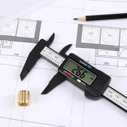 Calibrador digital electrónico, conversión de pulgadas y milímetros, pantalla LCD, herramienta de medición de calibrador de 0-6 pulgadas, apagado automático