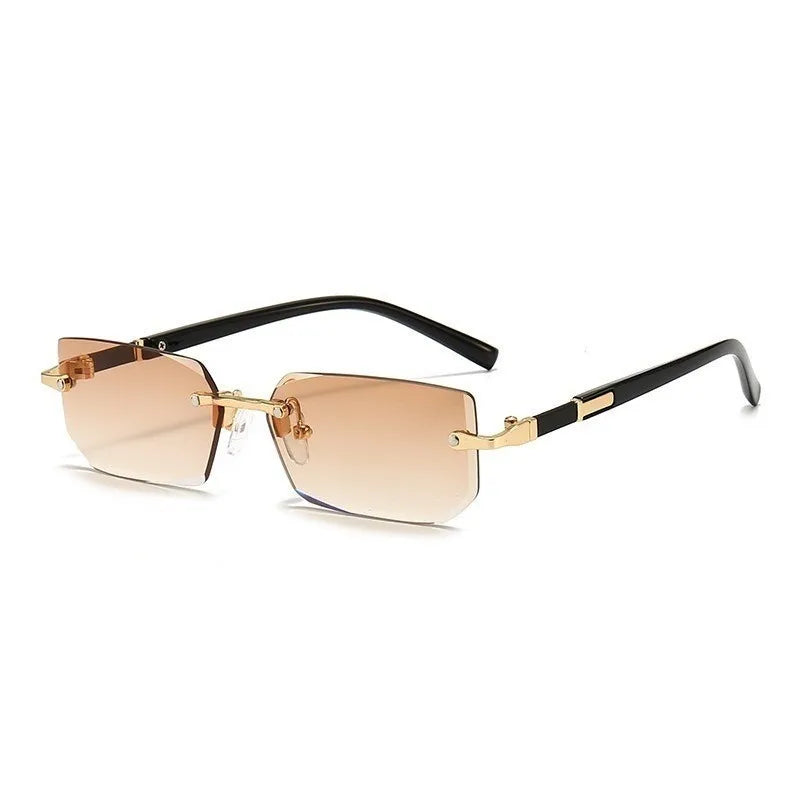 lentes de corte sin marco, diseñador de marca, a la moda