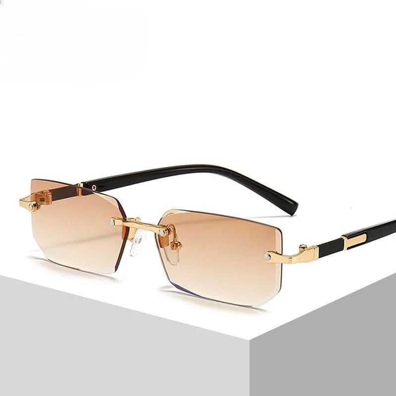lentes de corte sin marco, diseñador de marca, a la moda