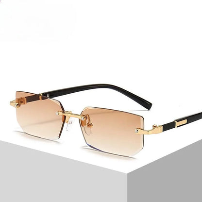 lentes de corte sin marco, diseñador de marca, a la moda