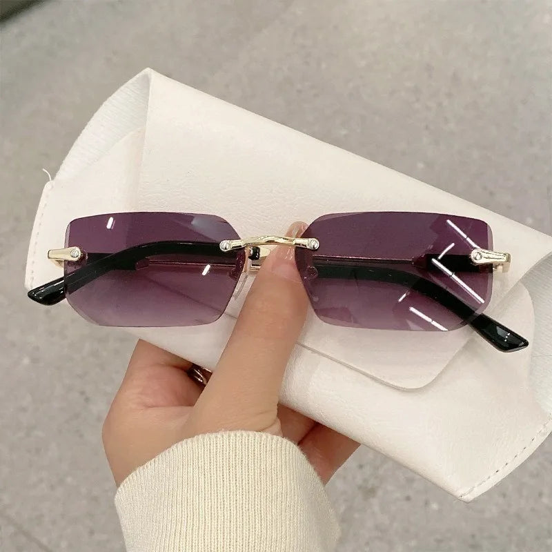 lentes de corte sin marco, diseñador de marca, a la moda