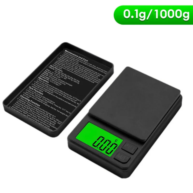 Balanza digital de gramos, alimentos, joyas, onzas/granos con LCD retroiluminado