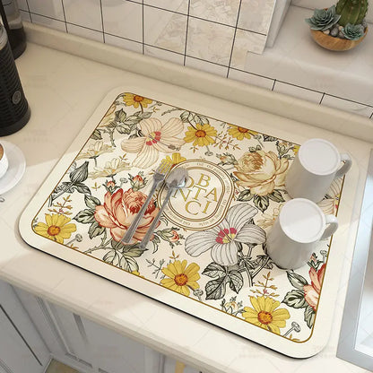 Tapete Absorbente Grande para Cocina, Antideslizante, para Secar Platos, de Secado Rápido, para Baño, para Vajilla