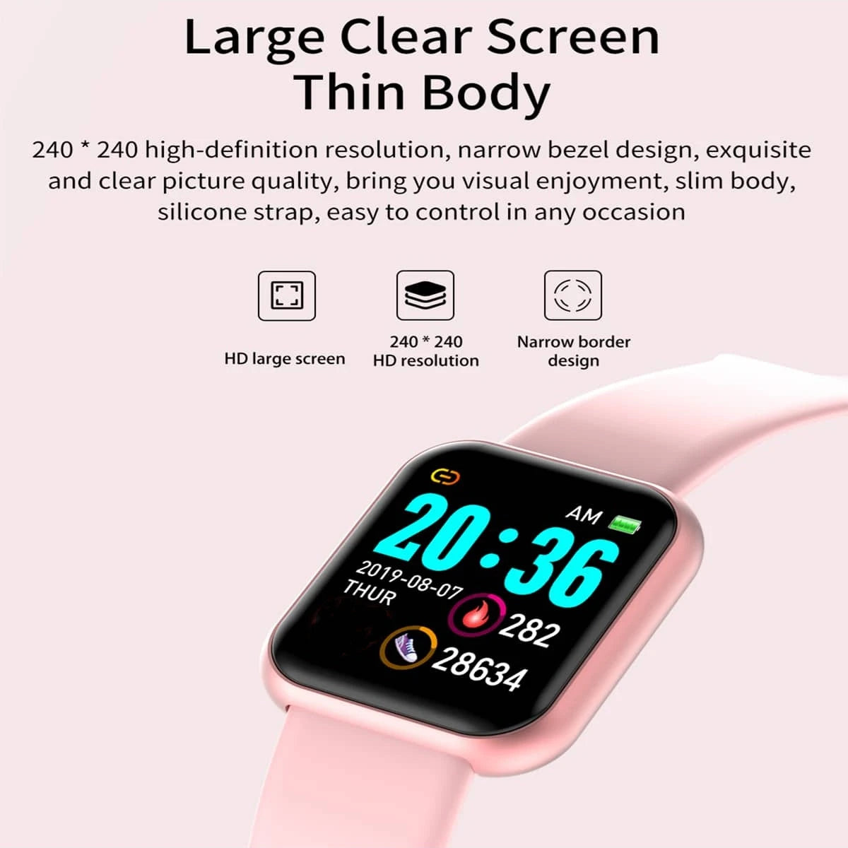 Reloj inteligente deportivo para hombre y mujer, pulsera con reproductor de Control de música conectado, Monitor de sueño y paso de Fitness, reloj despertador Y68 D20