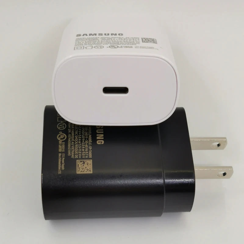 Para Samsung 25W cargador de enchufe estadounidense adaptador de carga súper rápida Cable tipo C para Galaxy S20 S21 S22 S23 S24 Note 20 Ultra 10 A55 A54