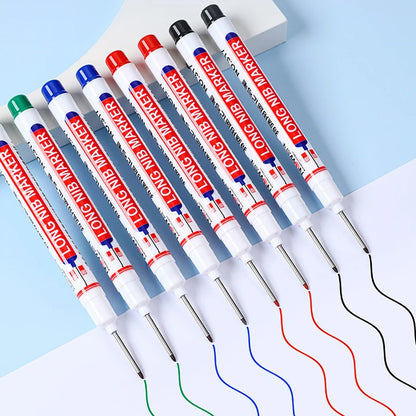 4Pcs/Set 20mm Deep Hole Long Nib Head Markers For Metal Perforating Pen Waterproof Bathroom Woodworking Decoration Multi-Purpose